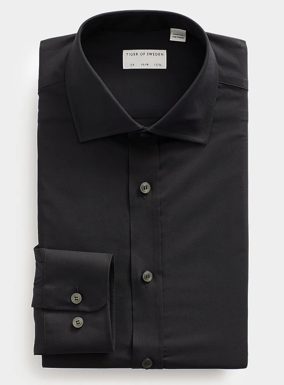 Stretch twill solid shirt