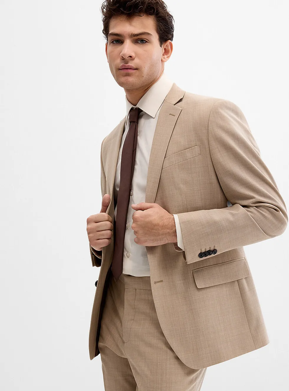 Stretch wool and polyester jacket