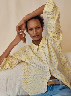 Striped lightweight poplin shirt
