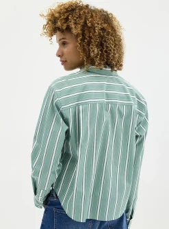 Striped lightweight poplin shirt