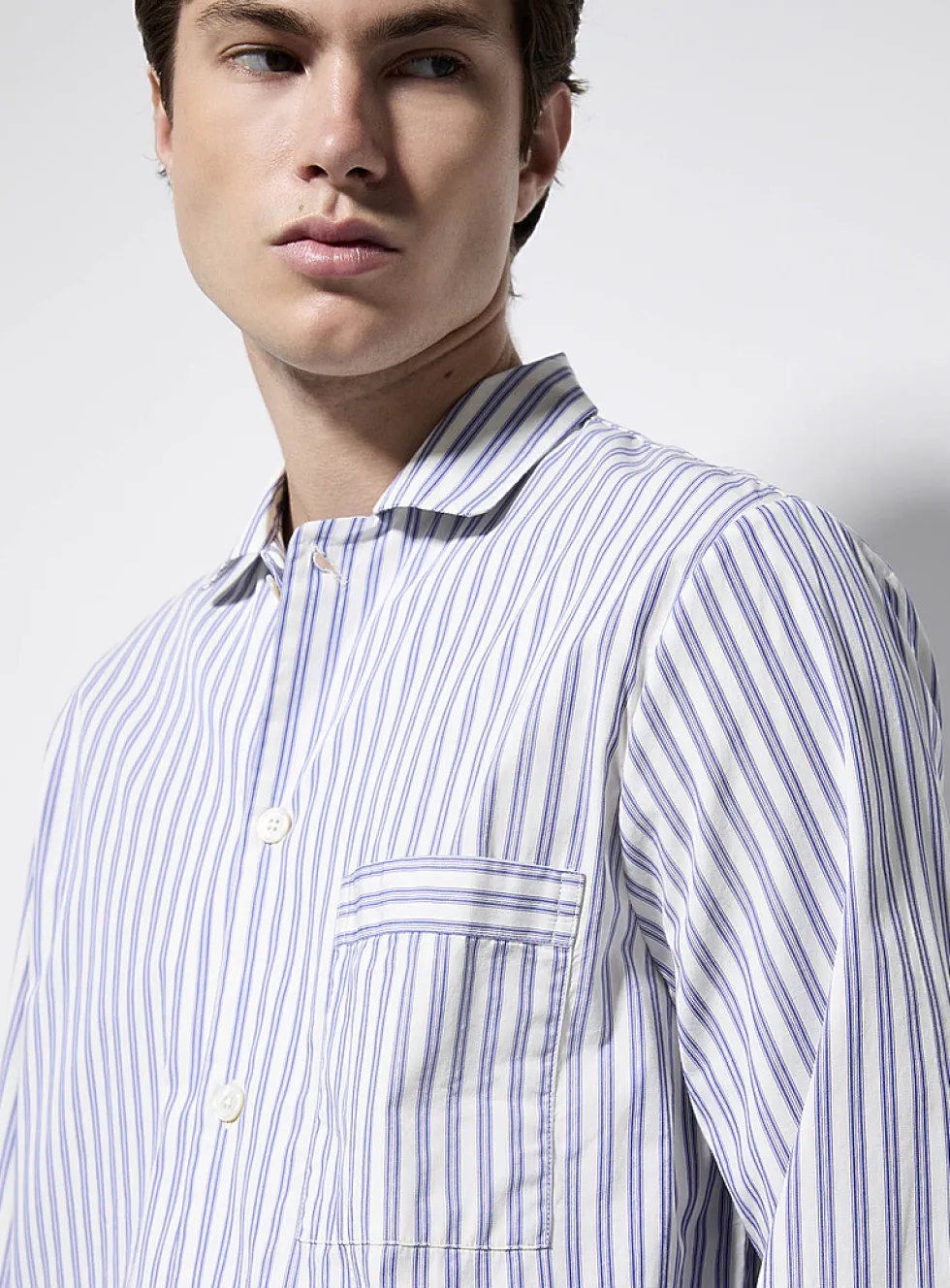 Striped organic cotton poplin shirt