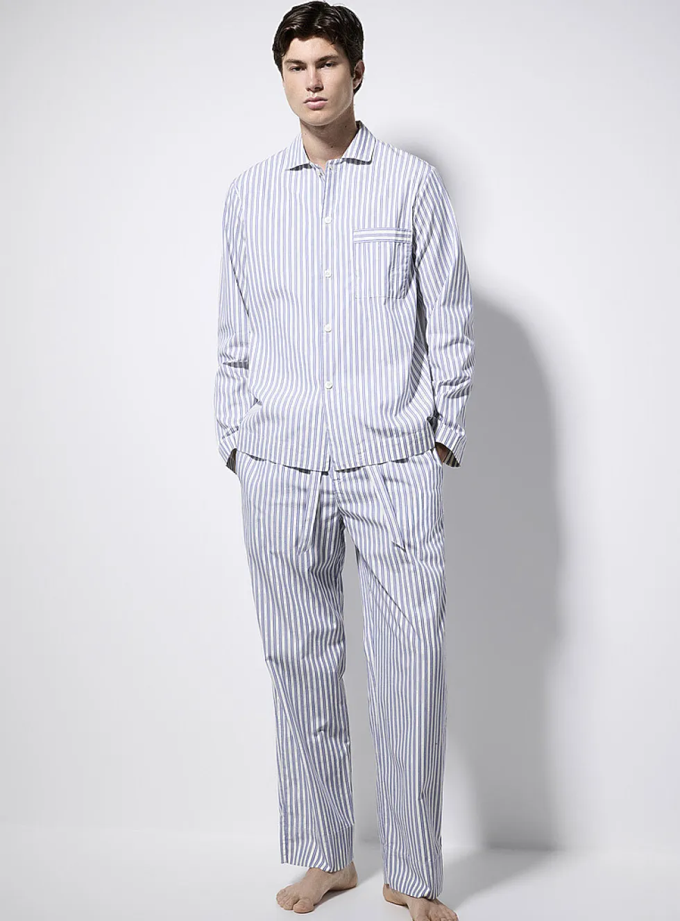 Striped organic cotton poplin shirt