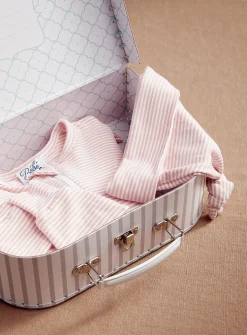 Striped pyjama birth gift set