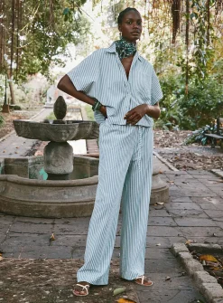 Striped seersucker pant