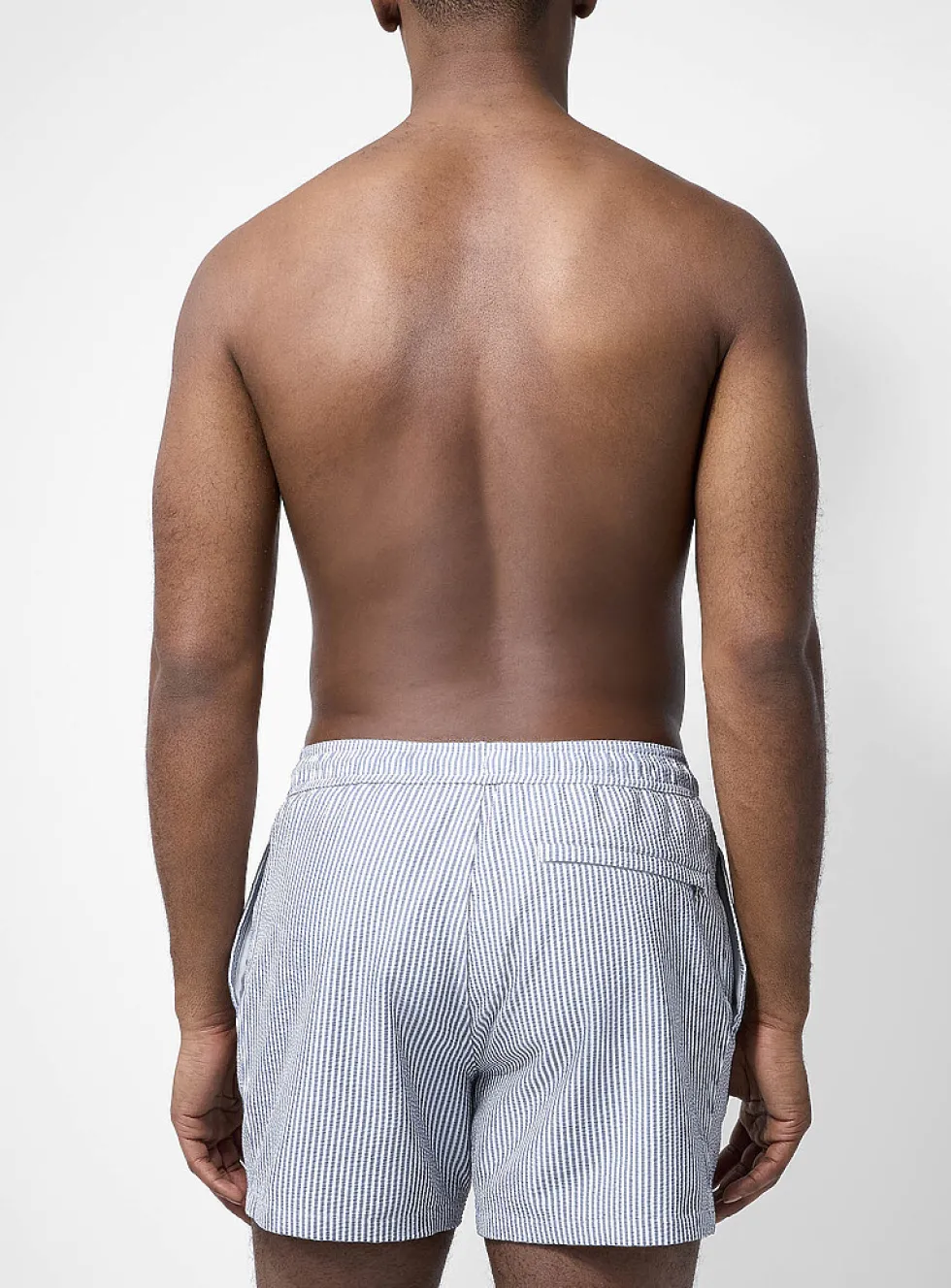 Striped seersucker swim short