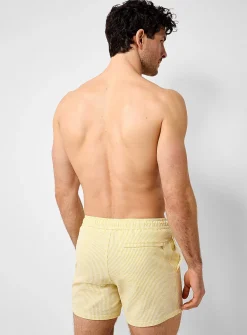 Striped seersucker swim short