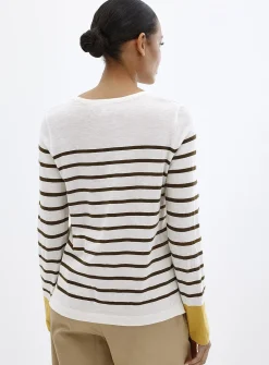 Striped slub organic cotton T-shirt