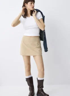 Striped straight miniskirt