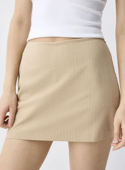 Striped straight miniskirt