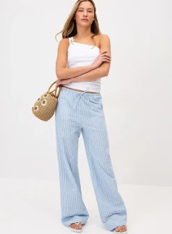 Striped wide-leg pant