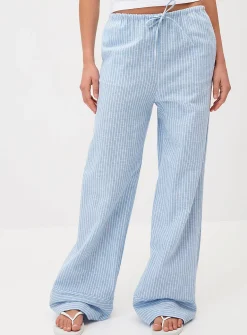 Striped wide-leg pant