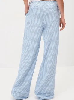 Striped wide-leg pant
