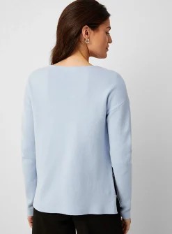 Structured boat-neck sweater