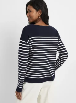 Structured boat-neck sweater