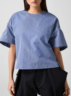 Structured sleeves poplin blouse