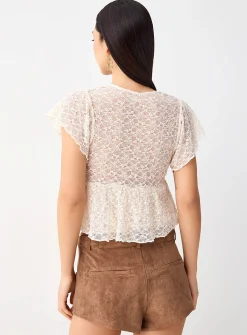 Studded faux-suede mini short