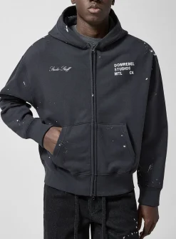 Studio Staff splattered paint zip-up hoodie