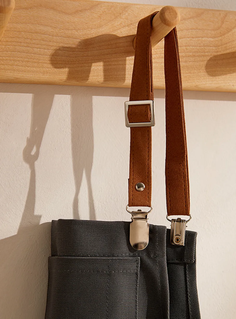 Suede accents coloured apron