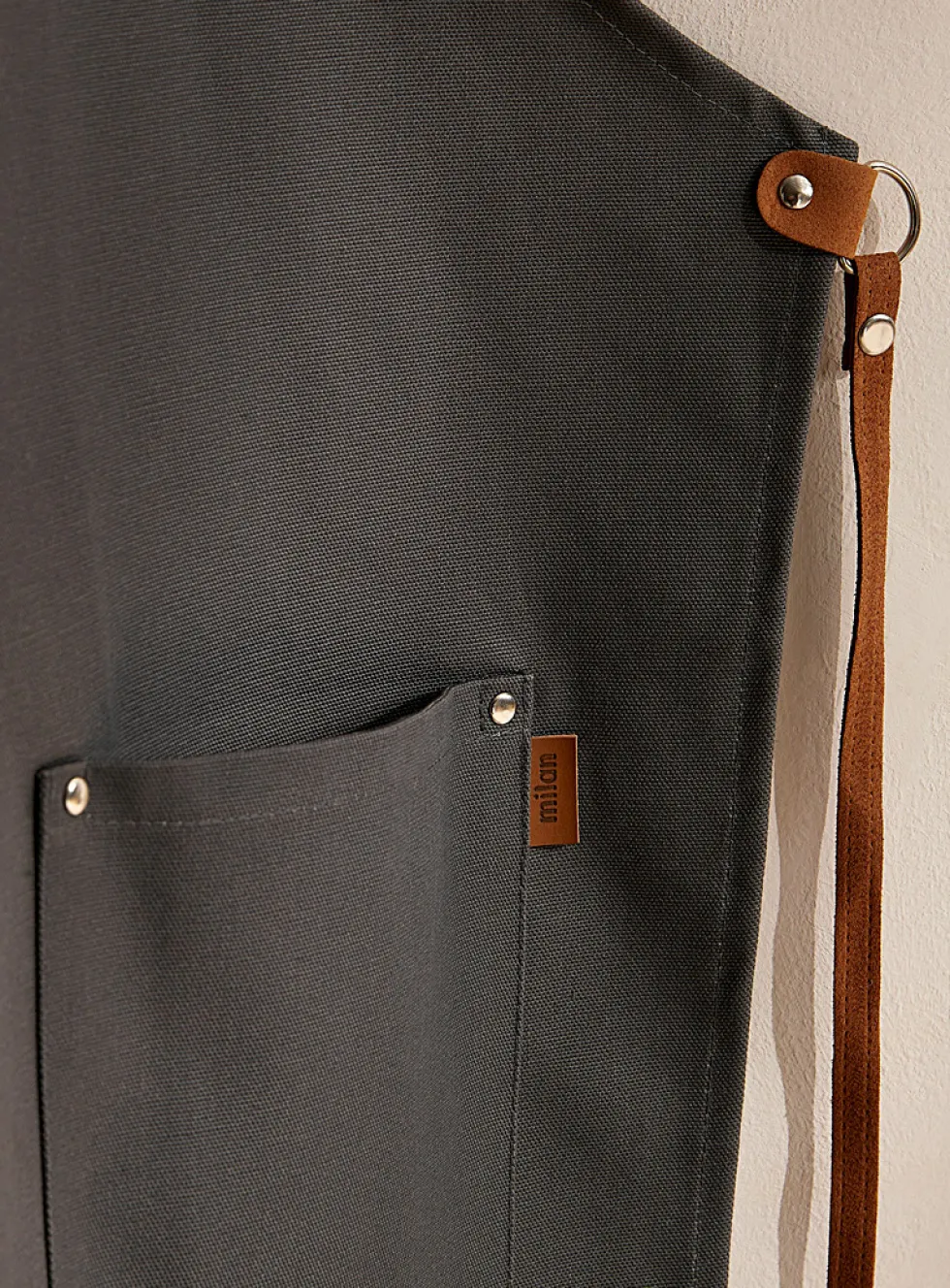 Suede accents coloured apron