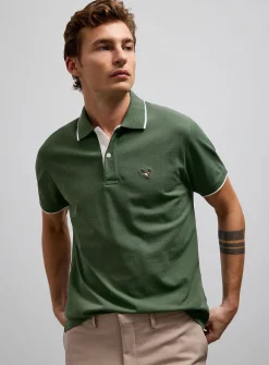Summer embroidery piqué polo