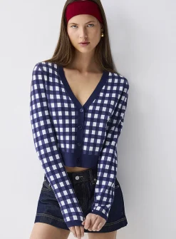 Summer pattern jacquard cardigan