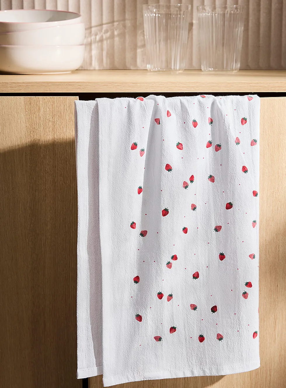 Summer patterned tea towel