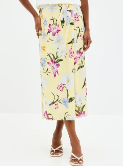 Sunny blooms satiny skirt