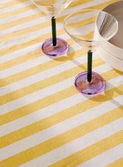 Sunshine-stripe tablecloth