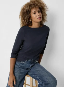 SUPIMA® cotton boat-neck T-shirt