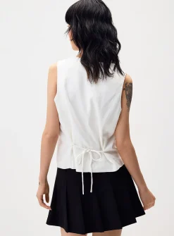 Supple viscose-linen blend vest