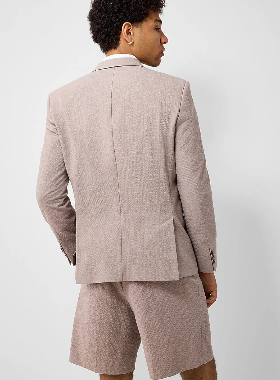 Taupe seersucker jacket
