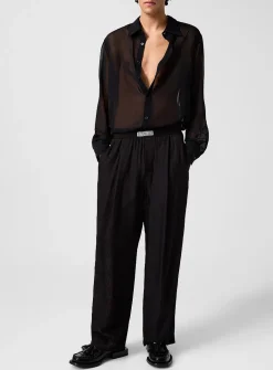 Teardrop flowy jacquard pant