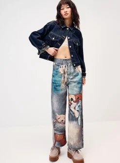 Teddy bear print jean