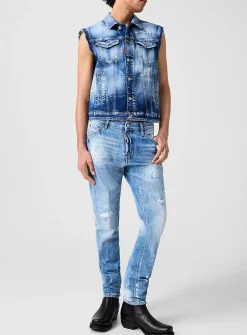 Teddy paint splattered fitted jean