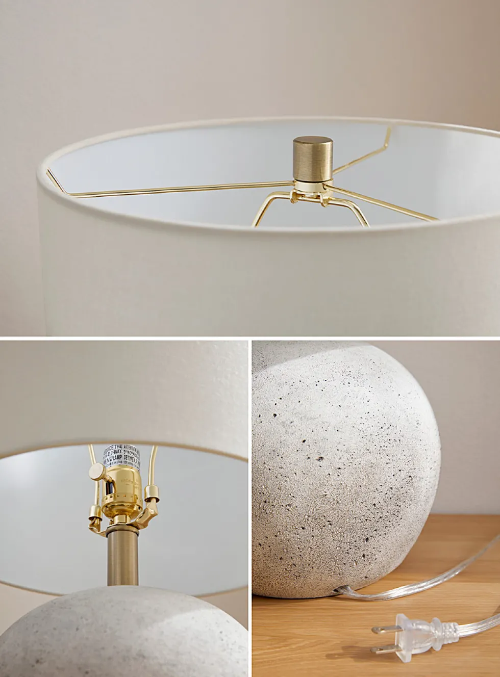Textured concrete table lamp