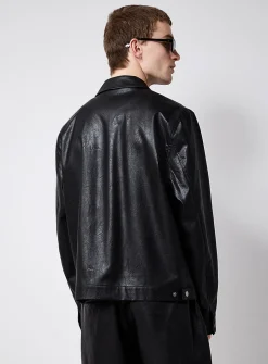 Textured faux-leather jacket