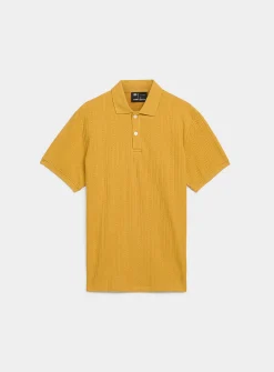 Textured jersey polo