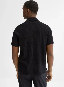 Textured jersey polo