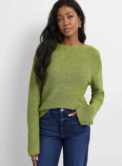 Textured knit boat-neck sweater