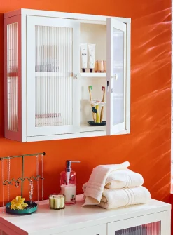 The Kit glass door metallic wall cabinet