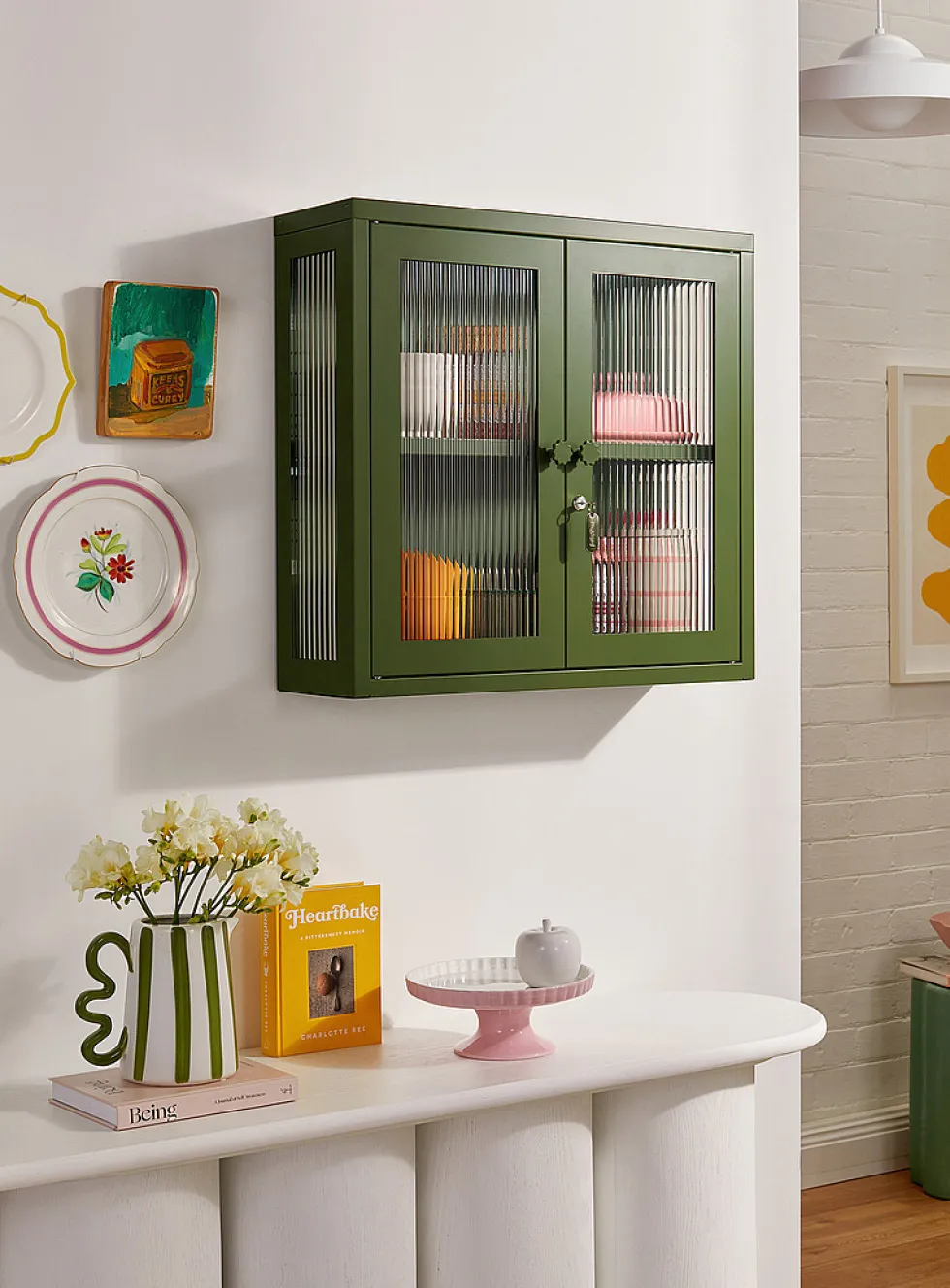 The Kit glass door metallic wall cabinet