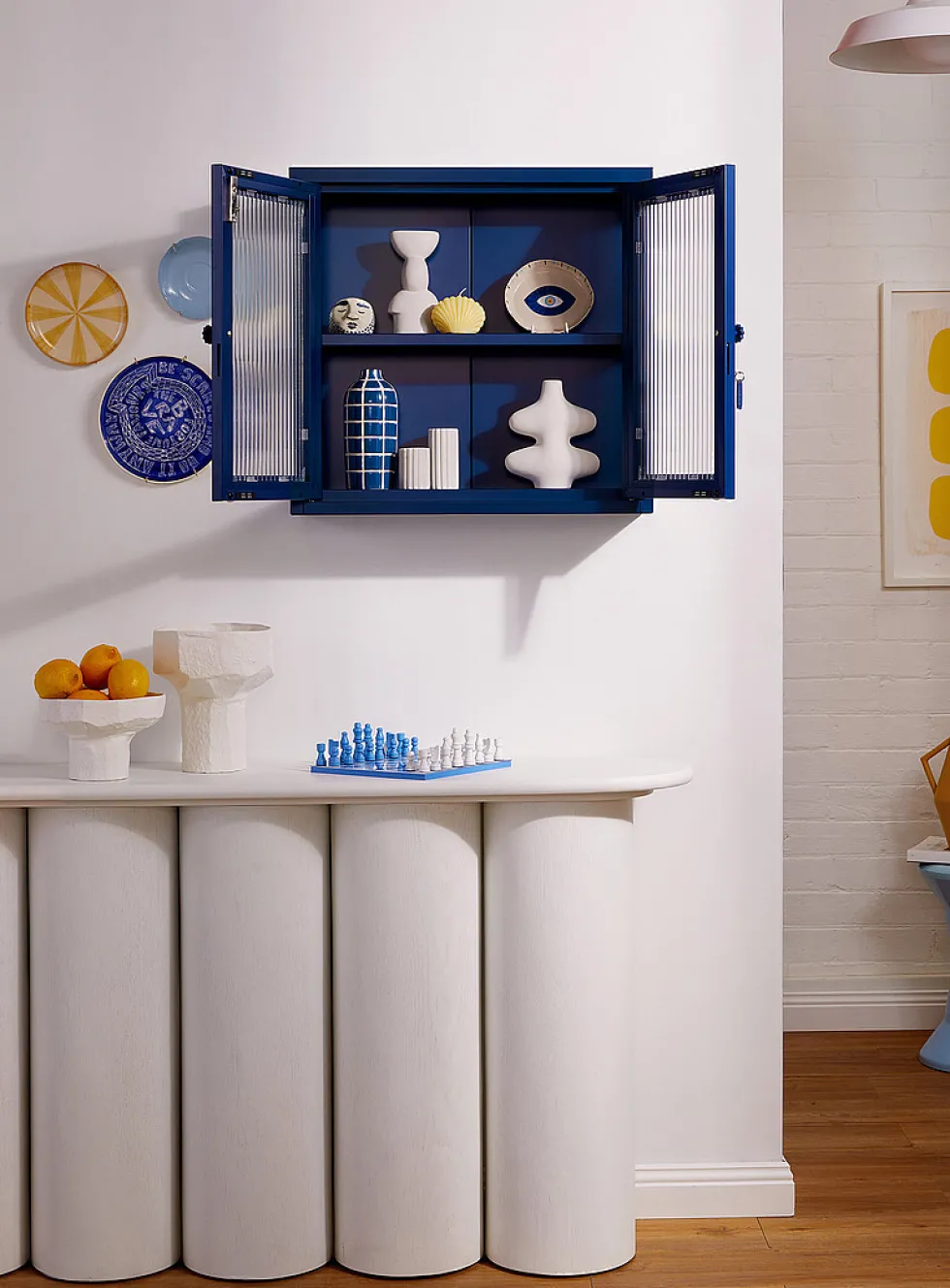 The Kit glass door metallic wall cabinet