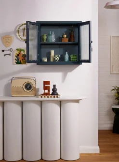 The Kit glass door metallic wall cabinet