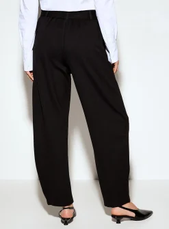 Thick jersey belted barrel pant