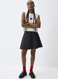 Thick jersey skater miniskirt