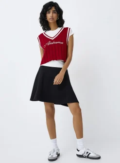 Thick jersey skater miniskirt
