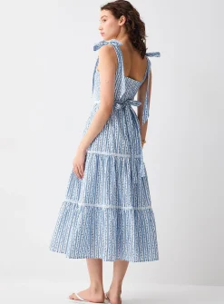 Tiered poplin maxi dress