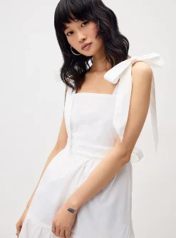 Tiered poplin maxi dress