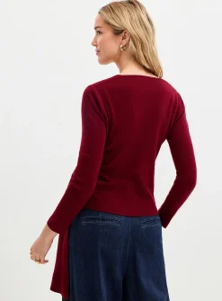 Tie-up crossover sweater