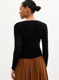 Tie-up crossover sweater